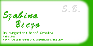 szabina biczo business card